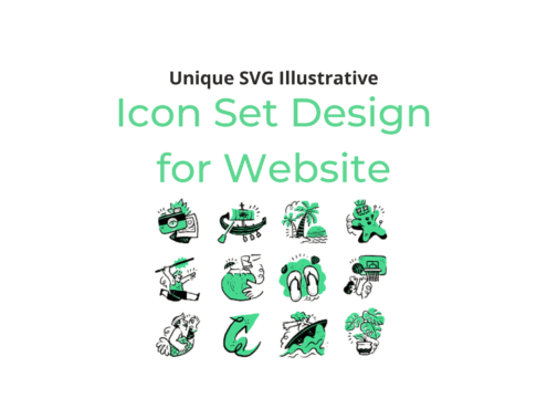 Unique SVG Illustrative Icon Set Design for Website