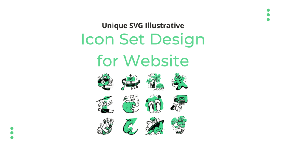 Unique SVG Illustrative Icon Set Design for Website